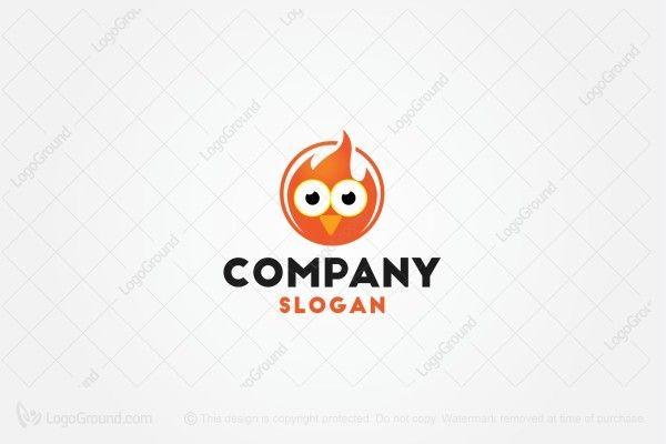 Owl Face Logo - Fire Owl Logo