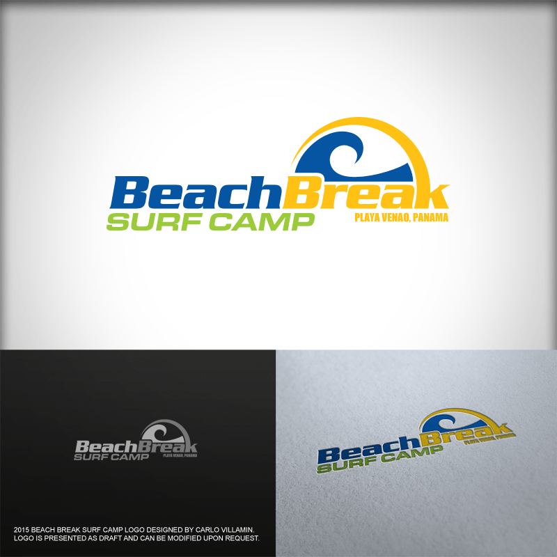Camp CDG Logo - Playful, Upmarket Logo Design for Beach Break Surf Camp - Playa ...