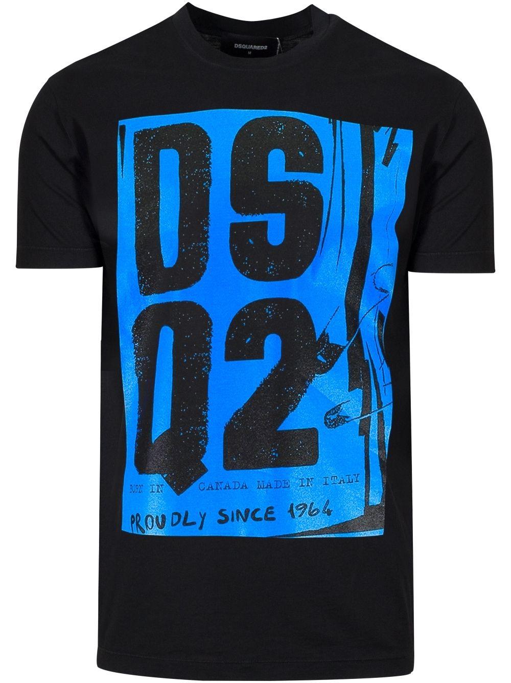 Black and Blue Logo - DSQUARED2 Black DSQ2 Logo T-Shirt | Designerwear