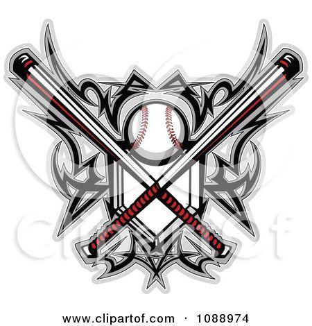 Crossed Bats Logo - softball tattoos. Clipart Tribal Baseball Home Plate With Crossed