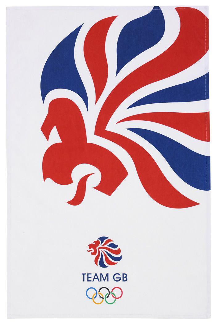 White and Blue Lion Logo - teatowels.com | Team GB Red, White and Blue Tea Towel | Cotton ...