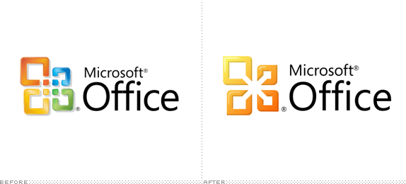 Old vs New Microsoft Logo - Brand New: Microsoft Office, Version Bland.0