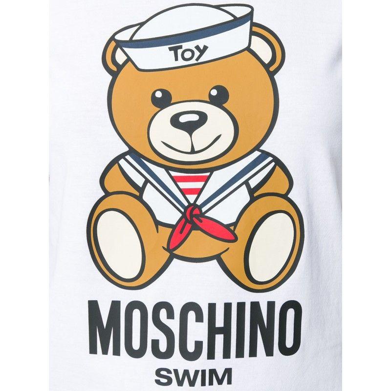 Moschino Bear Logo - Moschino Swim t-shirt white with logo Teddy toy bear 1914