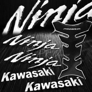 Black Kawasaki Logo - Chrome Black Pro Fuel Tank Pad 8 Kawasaki Logo Emblem Ninja Fender
