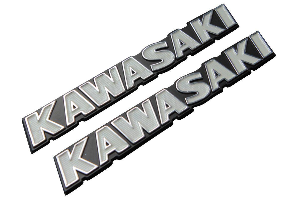 Black Kawasaki Logo - Amazon.com: [219] set two Kawasaki old logo tank emblem white EBM ...