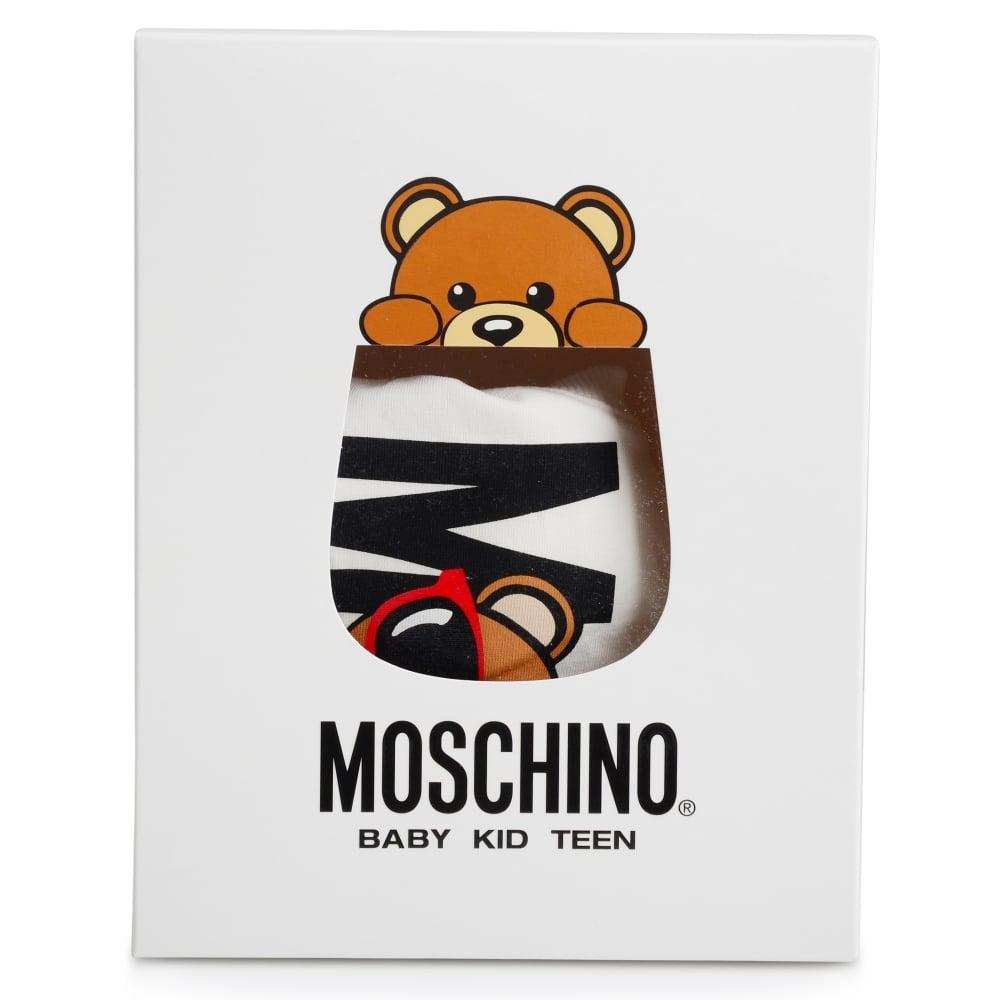 Moschino Bear Logo - Moschino Baby Boys White Shortie Romper With Teddy Bear, Flip Flop