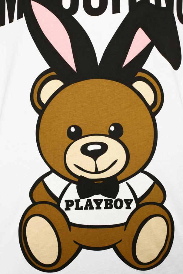Moschino Bear Logo - Bear Playboy' printed Tshirt Moschino shop online WHITE BJMBDO