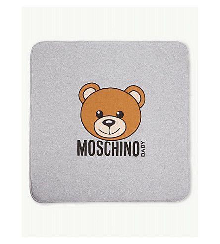 Moschino Bear Logo - MOSCHINO - Teddy bear logo cotton-blend blanket | Selfridges.com
