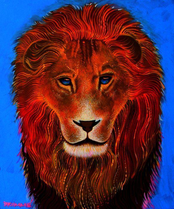 Red and Blue Lion Logo - The Blue Lion Brumme & Prints, Fantasy