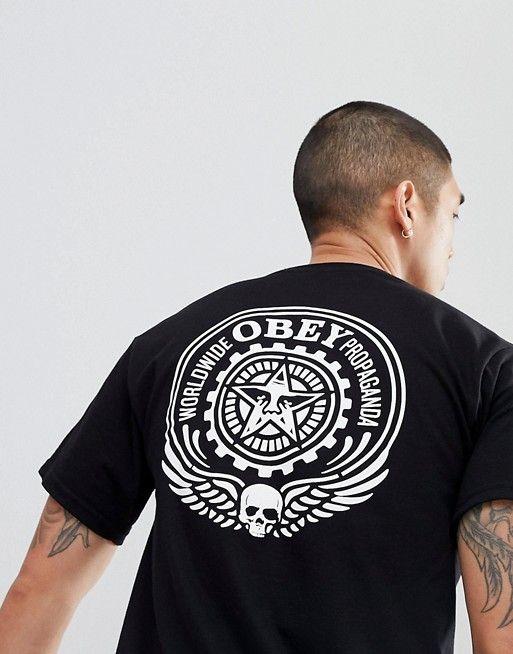 Propaganda Logo - Obey | Obey T-Shirt With Propaganda Logo Back Print