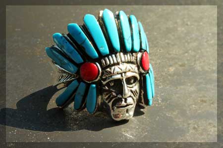 American Red Indian Logo - Red Indian Silver Ring