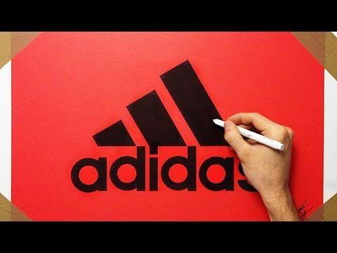 Black and Red Adidas Logo - How to Draw the Adidas Logo On Red Paper With Black Marker - YouTube