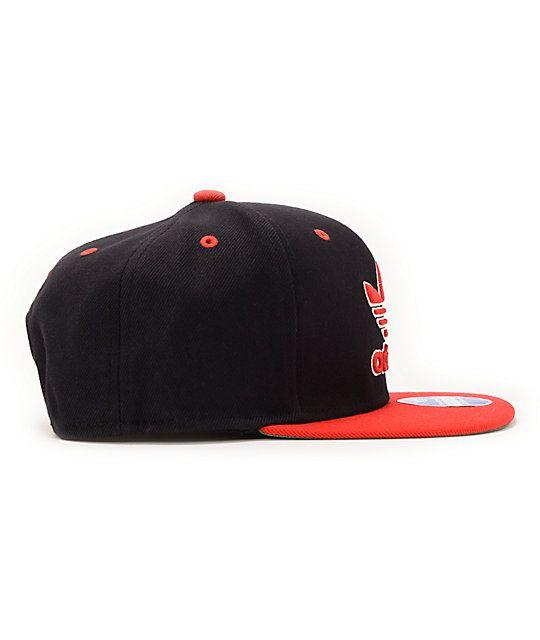 Black and Red Adidas Logo - adidas Thrasher Black & Red Snapback Hat