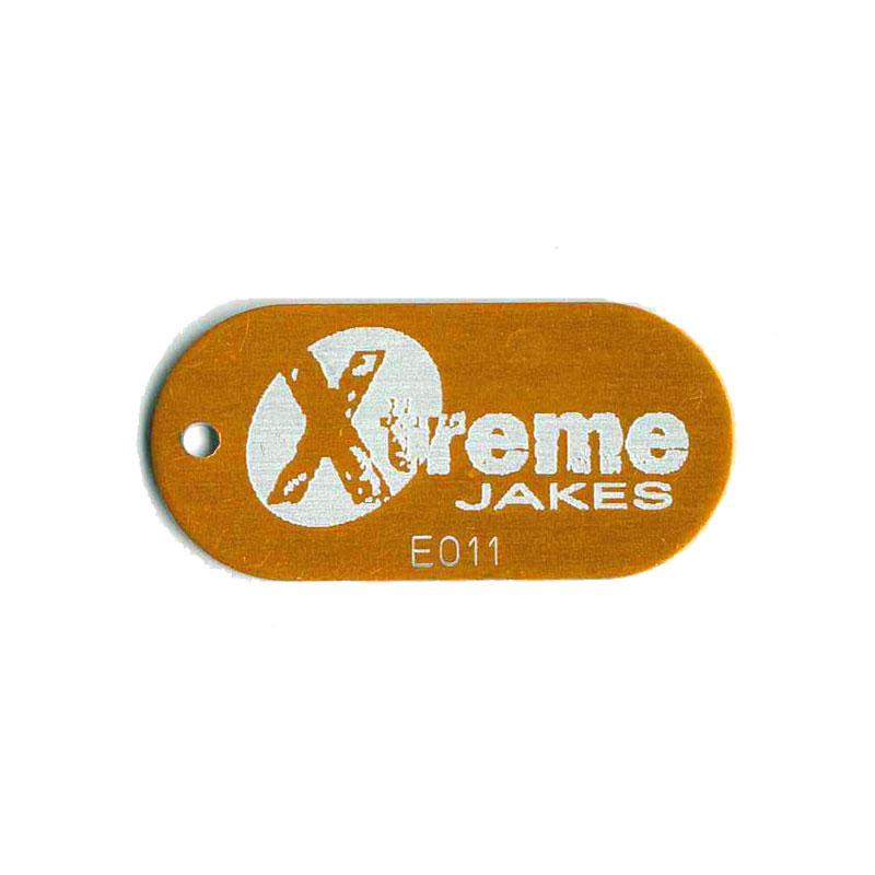 Tan Colored Logo - Colored Aluminum Tags with Laser Etched Logos