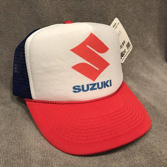 Old Suzuki Logo - Suzuki Motorcycles Trucker Hat Old Logo! Vintage Snapback Cap! 2161 ...