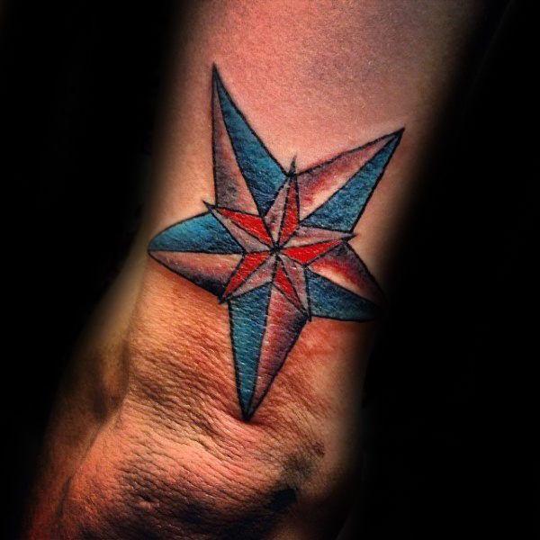 Red White and Black Star Logo - 80 Nautical Star Tattoo Designs For Men - Manly Ink Ideas