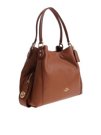 Tan Colored Logo - Coach Fall Winter 18/19 tan colored leather bag with golden logo ...
