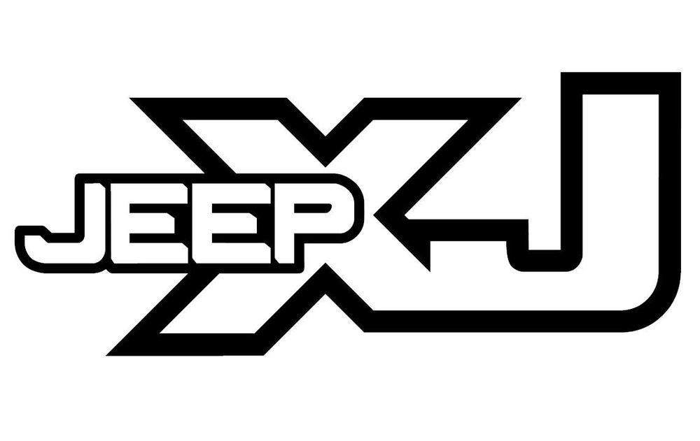 XJ Logo - Jeep XJ - Black - Vinyl Decal Sticker Off Road Cherokee Trails Rock ...