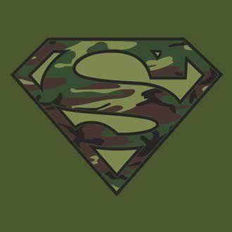 Army Superman Logo - Amazon.com: Superman Shirt Camo Logo Army Green Superhero Tee: Clothing
