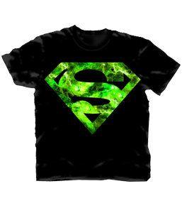 Green Superman Logo - Superman Green Space Logo Men's T-Shirt - Kryptonite Kollectibles