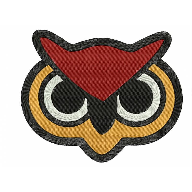 Owl Face Logo - Owl Face Animal Embroidery Design
