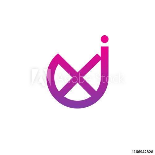 XJ Logo - Initial letter jx, xj, x inside j, linked line circle shape logo