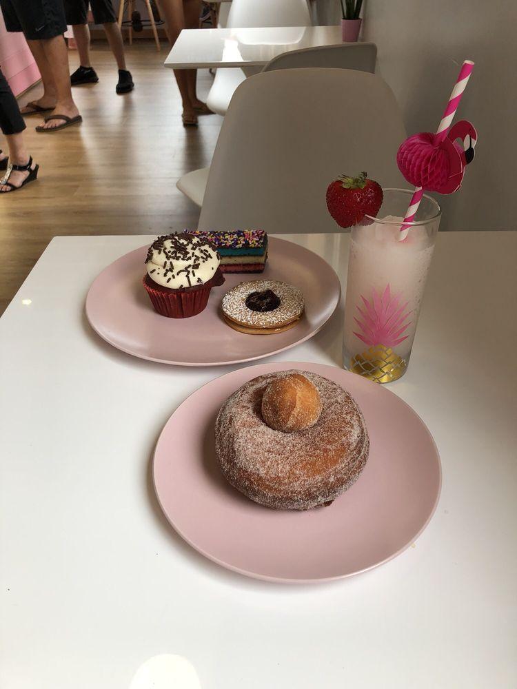 Rainbow Frose Logo - Jelly donut, red velvet cupcake, linzer tart, rainbow cake, frose
