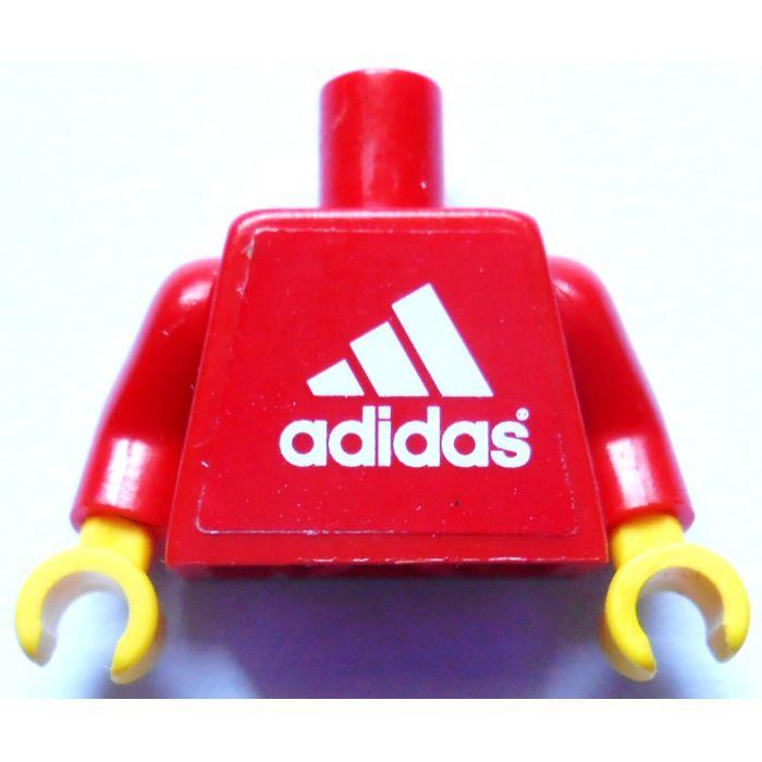Black and Red Adidas Logo - LEGO Red Adidas Football Torso with Adidas Logo on front and Black