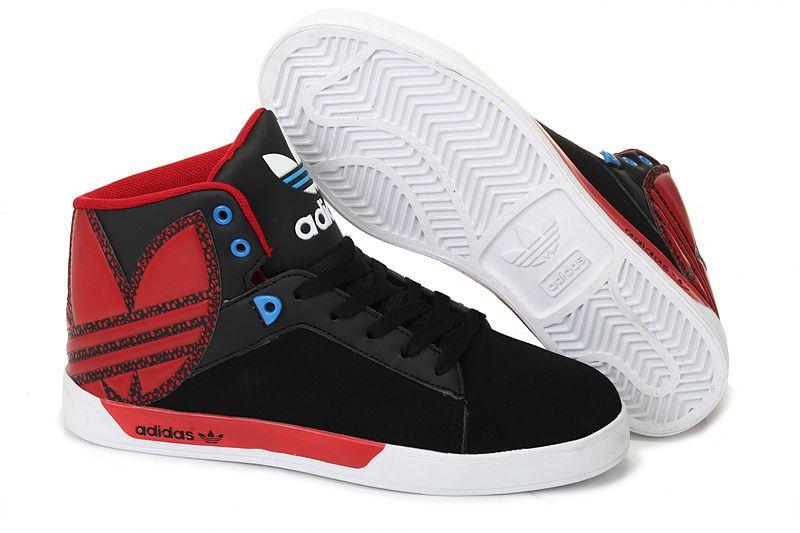 Black and Red Adidas Logo - Adidas attitude m vulc big logo high tops black red, adidas ultra