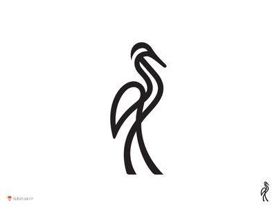 Crane Bird Logo - Crane | Woven logo | Crane, Logo design, Bird logos