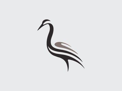 Crane Bird Logo - Crane. Shape. Crane, Logo design, Animal logo