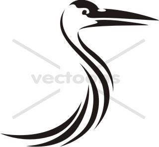 Crane Bird Logo - Swish Style Sandhill Crane Bird Icon Logo