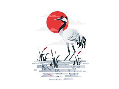 Crane Bird Logo - Crane Bird by Anuja Kanani | Dribbble | Dribbble