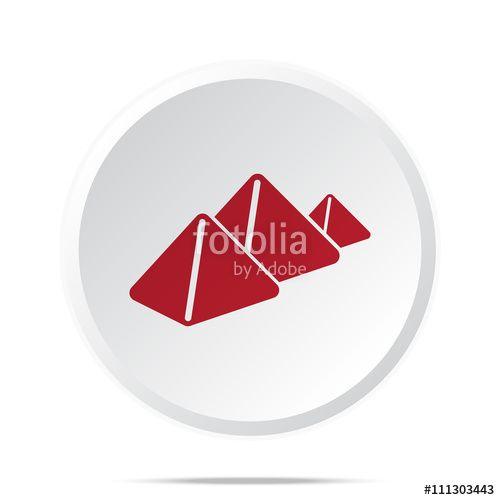 Red Pyrimid Logo - Red Pyramids icon on white web button