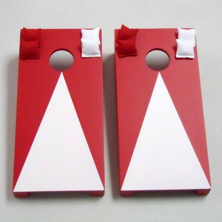 Red Pyrimid Logo - Red Pyramid Tabletop Cornhole Set