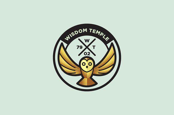 Temple Owls Logo - Wisdom Temple - Owl Logo ~ Logo Templates ~ Creative Market