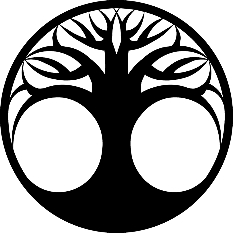 Like Symbol Circle with Black Tree Logo - Tree of Life