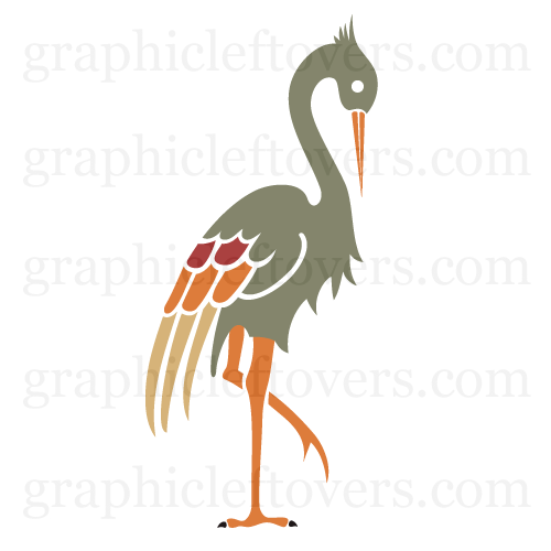 Crane Bird Logo - Vector Crane Or Water Bird 2 · GL Stock Image