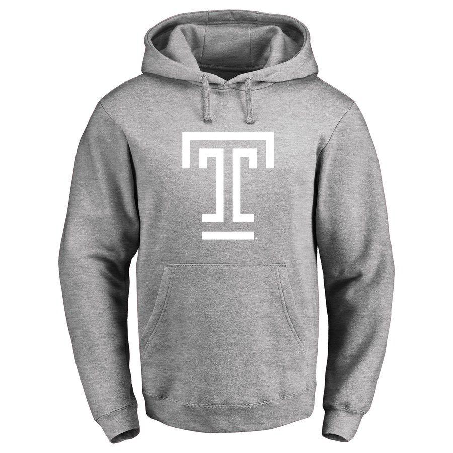 Temple Owls Logo - Temple Owls Classic Primary Logo Pullover Hoodie - Ash