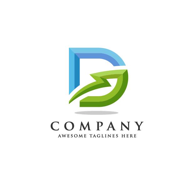 D Company Logo - Letter D Lightning Logo - Flash Letter D Logo - ExoticTheme