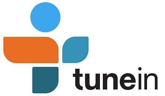 Tunein App Get It On Logo - We're on Amazon Echo and TuneIn!. KBFG 107.3