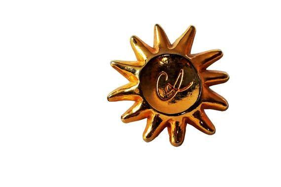 French Gold Sun Logo - Christian Lacroix gold plated sun pin French Arthus | Etsy