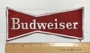 Bud Bowtie Logo - Budweiser Beer Bud Bowtie Bow Tie Red White Logo 9 Long Embroidered