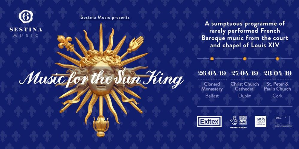 French Gold Sun Logo - Music for the Sun King Tickets, Sat 27 Apr 2019 at 20:00