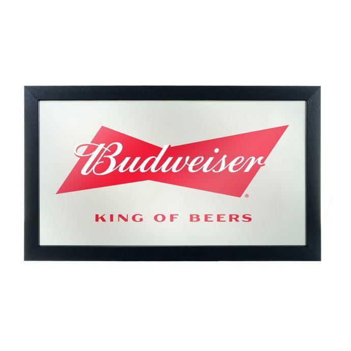 Bud Bowtie Logo - Budweiser Bowtie Framed Logo Mirror and Neon Wall Clock Collection ...
