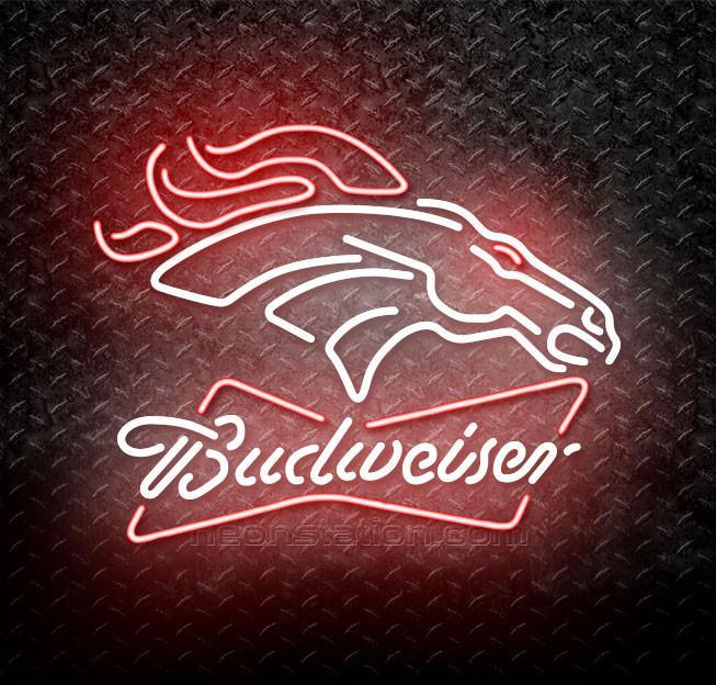 Bud Bowtie Logo - Budweiser Bowtie NFL Denver Broncos Neon Sign For Sale // Neonstation