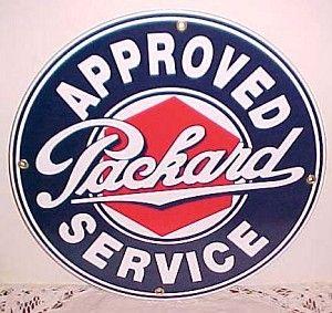 Packard Car Logo - Approved Packard Service (Packard Car Logo) Porcelain Sign