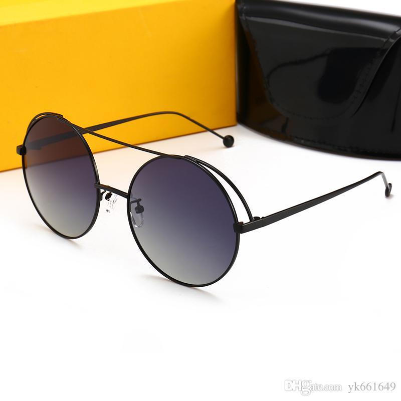 French Gold Sun Logo - French Small Pepper Luxury Designer Folding Round Sunglasses For ...