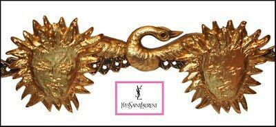 French Gold Sun Logo - VINTAGE 80'S FRENCH SIGNED YVES SAINT LAURENT GOLD SUN FACE CLIP ON ...