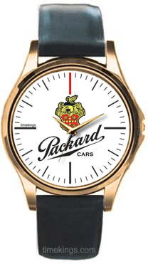 Packard Car Logo - Packard Car Logo Gold-Leather Watch